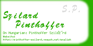 szilard pinthoffer business card